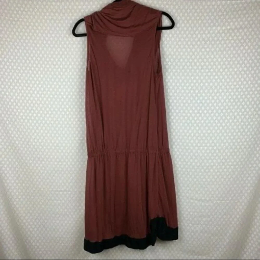 A.L.C. Maroon‎ Tie Waist Cowl Neck Dress